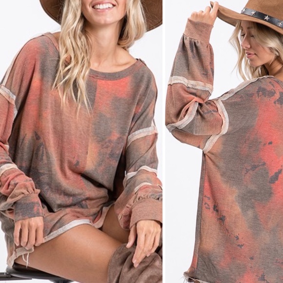 TIE DYE print vintage style knit top - Picture 6 of 8